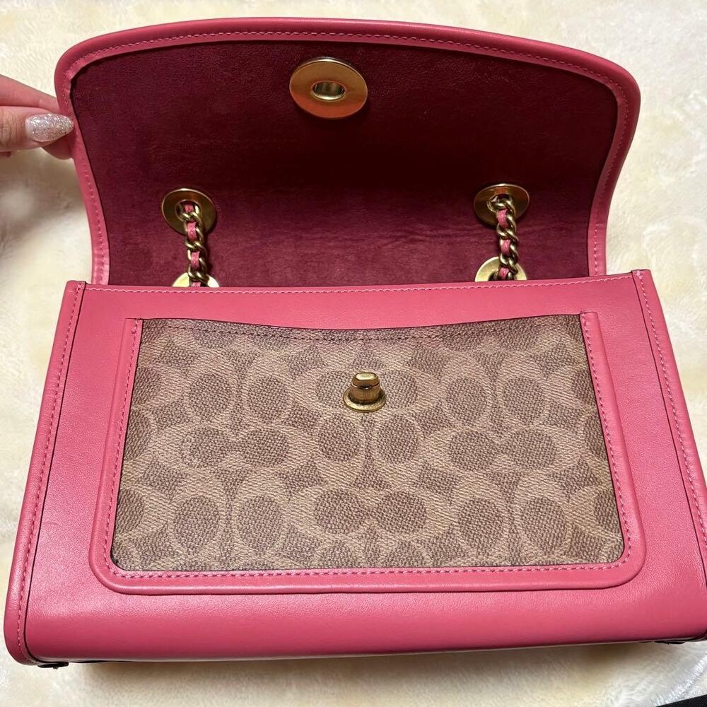 NWOT Coach Dark Pink Tea Rose Parker Turnlock - Picture 7 of 12